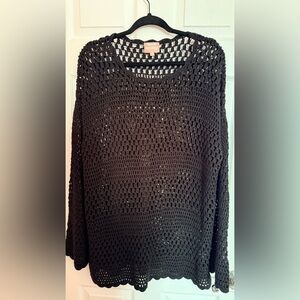 Show me your MuMu Black Crochet Scoop Neck Sweater or bathing suit cover up